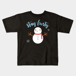 Cute Frosty Snowman Kids T-Shirt